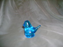 Vintage Blue Bird Glass Paperweight