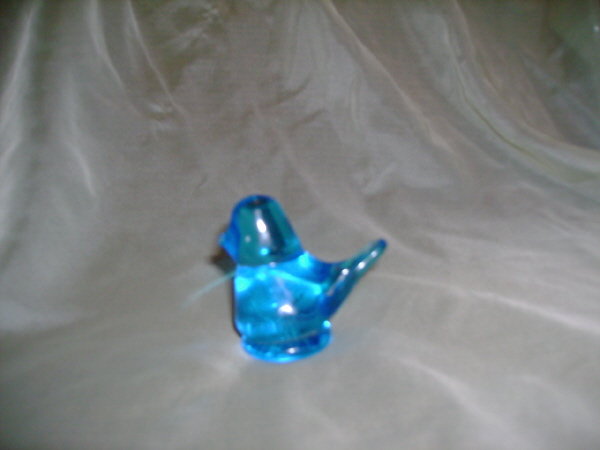 Vintage Blue Bird Glass Paperweight