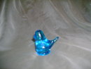 Vintage Blue Bird Glass Paperweight