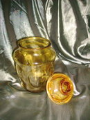 Vintage Amber Glass Cookie Jar