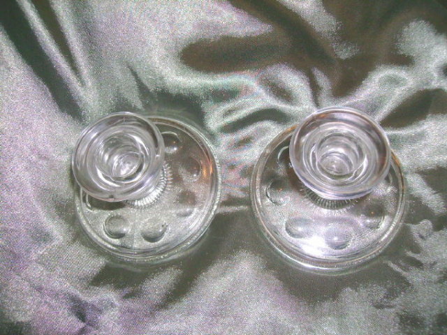 Vintage Glass Candle Holders (Pair)