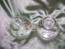 Vintage Glass Candle Holders (Pair)