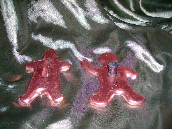 2 Vintage Copper Gingerbread Man Cookie Cutters