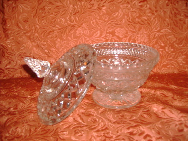 Vintage Glass Candy Dish w/Cover