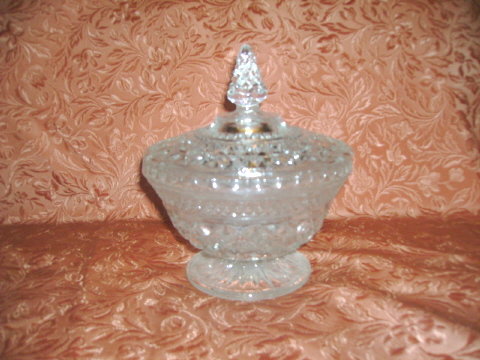 Vintage Glass Candy Dish w/Cover