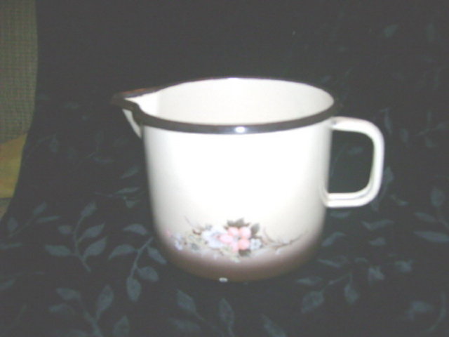 Short Graniteware/ Enamelware Pitcher