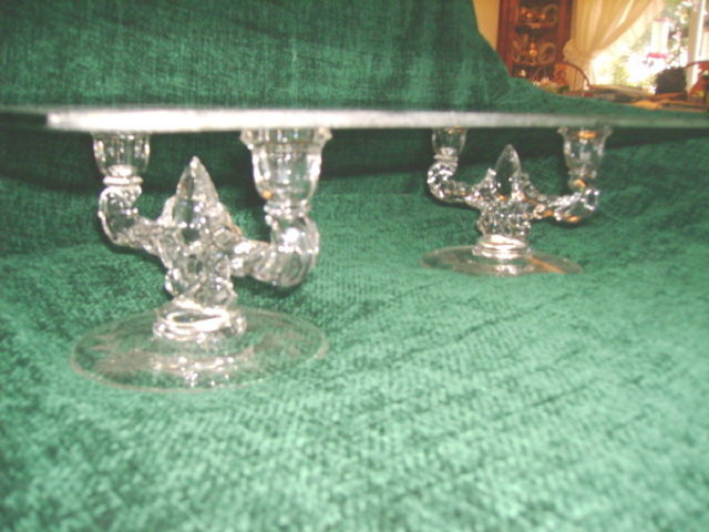 Vintage Double Crystal Candle Holders **W/Shelf