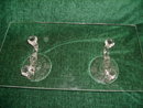 Vintage Double Crystal Candle Holders **W/Shelf