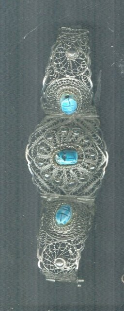 Vintage Filagree & Scarab Bracelet