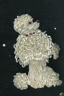 Vintage Hand Beaded Toy Poodle Applique'