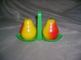 Vintage Celluloid Pear Salt & Pepper Shakers