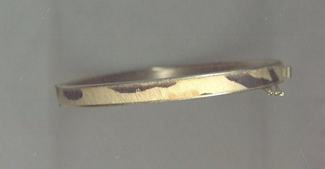 Vintage Leopard Hinged Bangle Bracelet