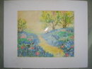 Colorful Blue Bonnet Print Signed Marilyn