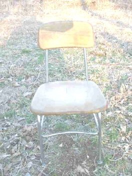 Vintage Children's Heywood Wakefield Wood School Chair & Desk Set