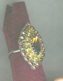 Vintage Amber Rhinestone Ring