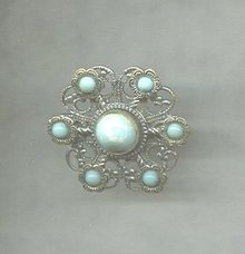 Vintage Faux Turquoise Brooch