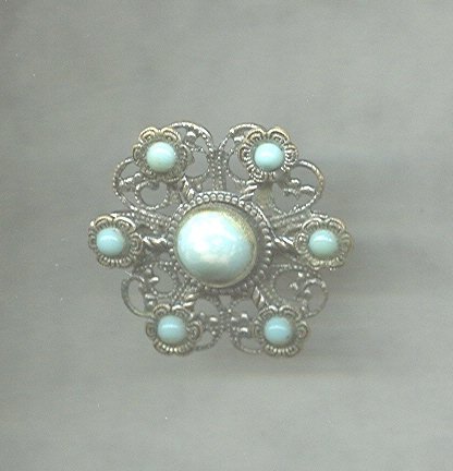 Vintage Faux Turquoise Brooch