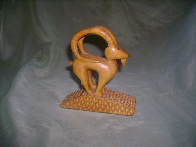 Hand Carved Wooden Ram