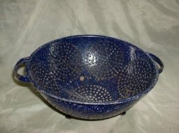 Vintage Blue Enamelware Colander