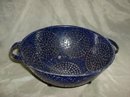 Vintage Blue Enamelware Colander