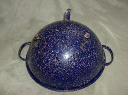 Vintage Blue Enamelware Colander