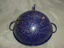 Vintage Blue Enamelware Colander