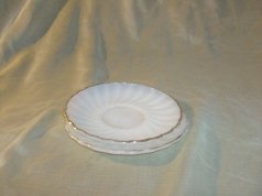 Vintage Fire King White w/Gold Swirl Saucer