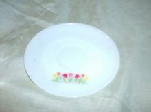 Vintage Fire King Saucer w/Tulips