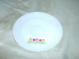Vintage Fire King Saucer w/Tulips
