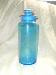 Vintage Blue Glass Canister &/or Jar