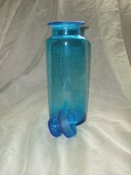 Vintage Blue Glass Canister &/or Jar