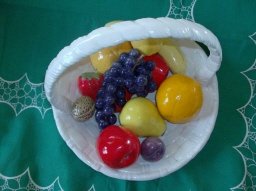 Vintage Large Ceramic Basket w/ Fruit