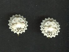 Vintage Carved Ivory Peacock Earrings
