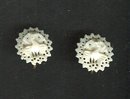 Vintage Carved Ivory Peacock Earrings