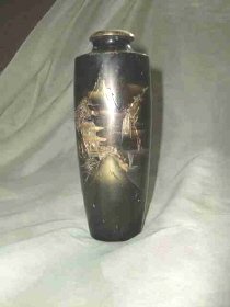 Vintage Mixed Metal Oriental Vase **Signed