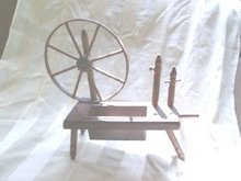 Vintage Wooden Spinning Wheel Planter