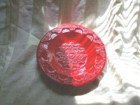 Large Vintage Red Ceramic Dish