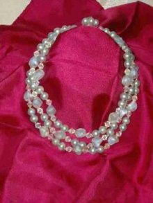 Vintage Triple Strand Beaded Necklace