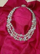 Vintage Triple Strand Beaded Necklace