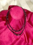Vintage Black Faceted Bead Necklace
