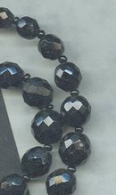 Vintage Black Faceted Bead Necklace