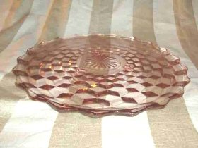 Vintage Pink Depression Glass Platter