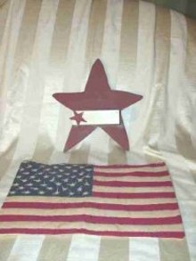 Americana Star Shelf & Flag Wall Art