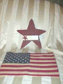 Americana Star Shelf & Flag Wall Art