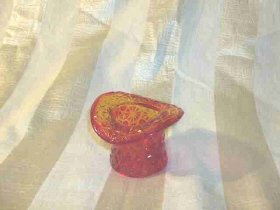Vintage Amberina Glass Top Hat