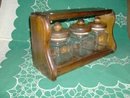 Glass Canister Set w/Wooden Holder