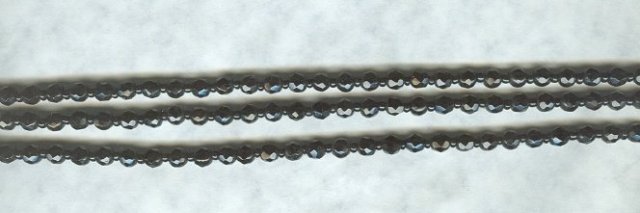 Vintage Triple Strand Black Glass Bead Choker