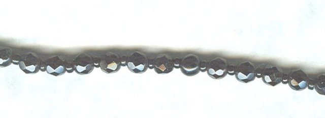 Vintage Triple Strand Black Glass Bead Choker