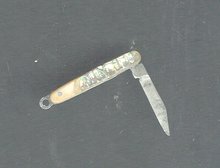 Vintage Miniature Abalone Jack Knife **BOOK PIECE**