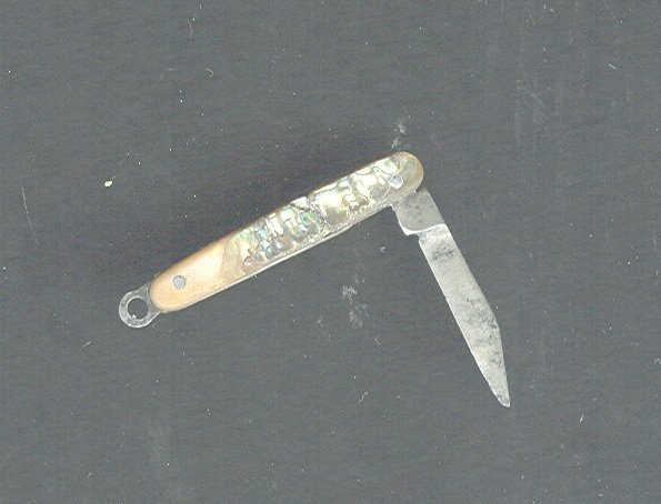Vintage Miniature Abalone Jack Knife **BOOK PIECE**